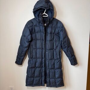 The North Face down filled Metropolis parka with hood pockets 2 way zipper M